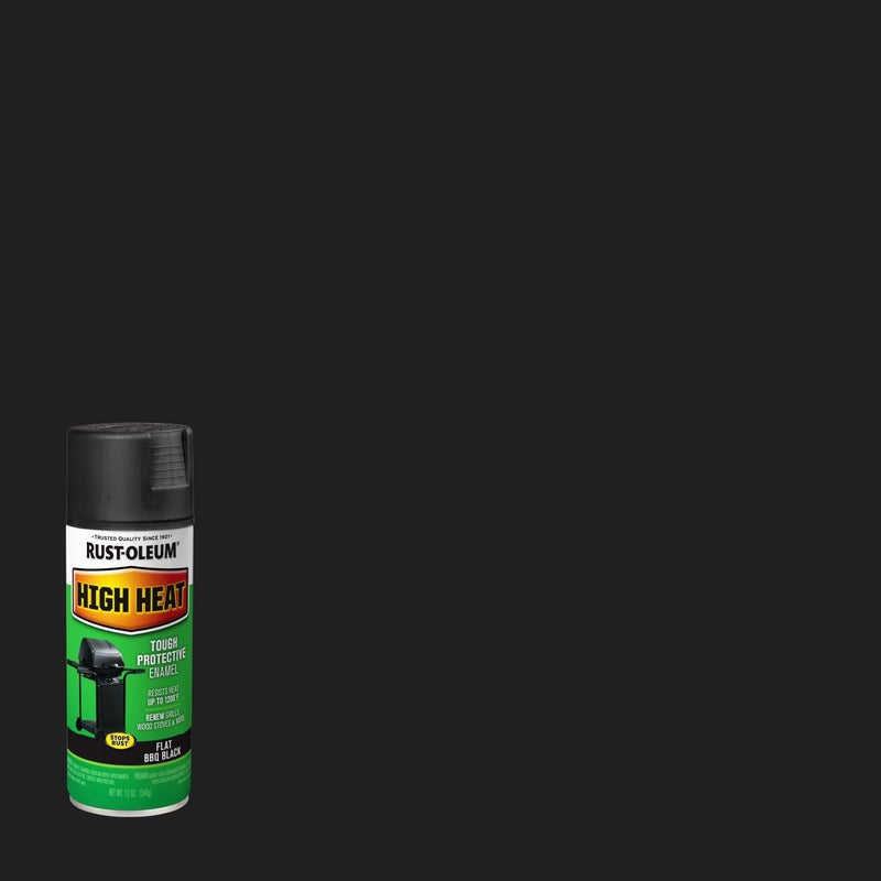 RUST-OLEUM 7778830 High Heat Enamel Spray Paint, Bar-B-Que Black, 12-Ounce - Image 1